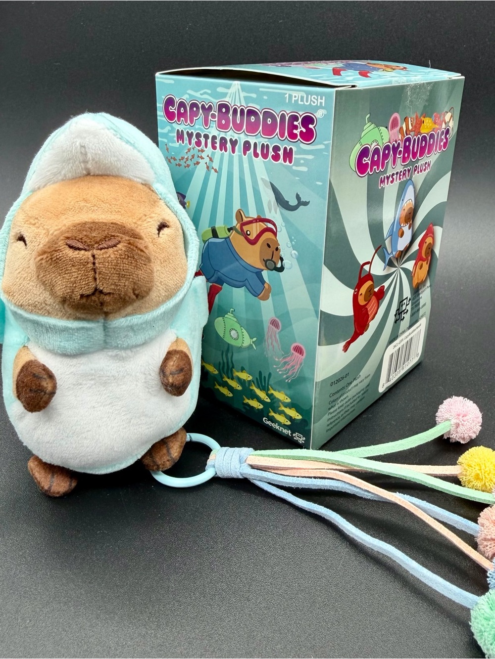 Light Blue and Brown Capy-Buddies Capybara Plush Keychain
